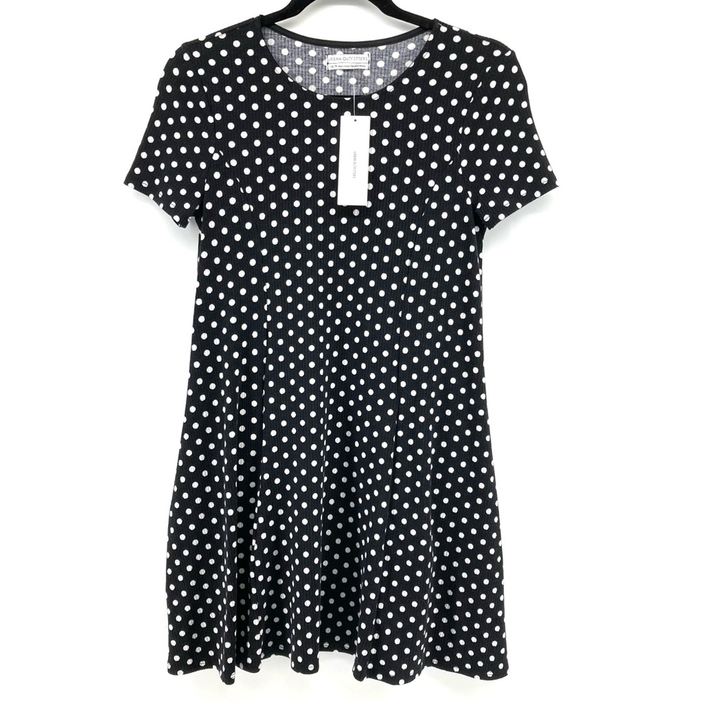 Urban Outfitters Black With White Polka Dot Dress